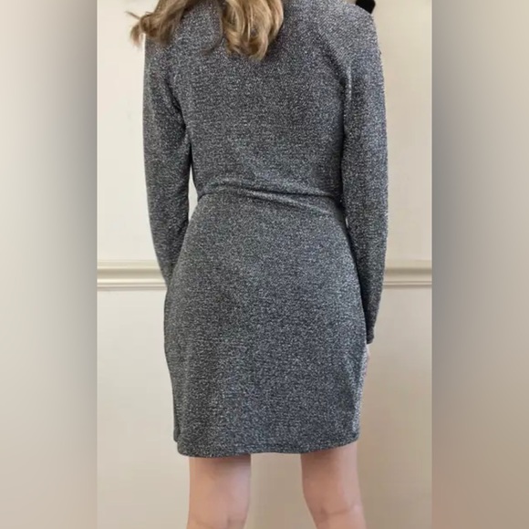 H&M Divided Black Sparkle Wrap Dress - Picture 3 of 5